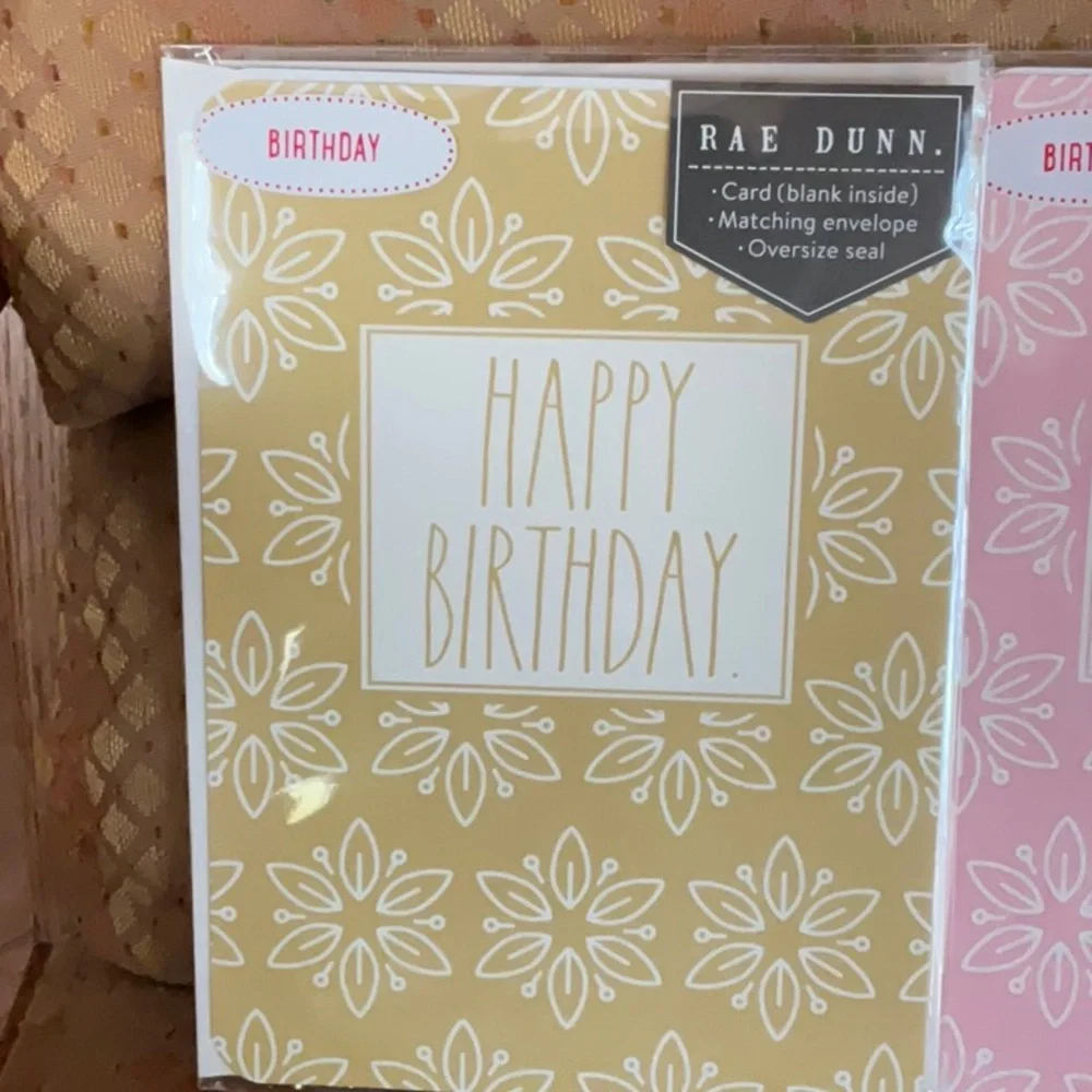 Rae Dunn Birthday & Thinking of You Cards bundle, set of 3, blank inside